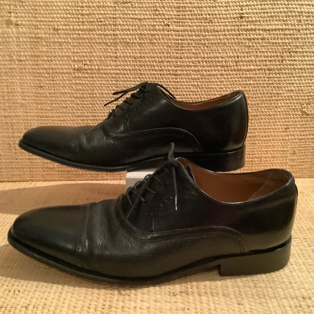 Classic Men's Black Leather Oxford Dress Shoes 8